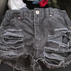 High wasted black shorts